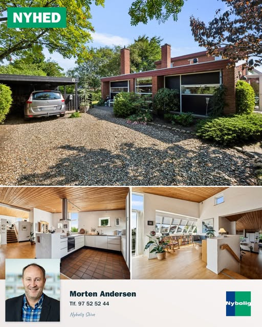 Nybolig Skive I/S præsenterer solrig villa i Hem med charmerende detaljer