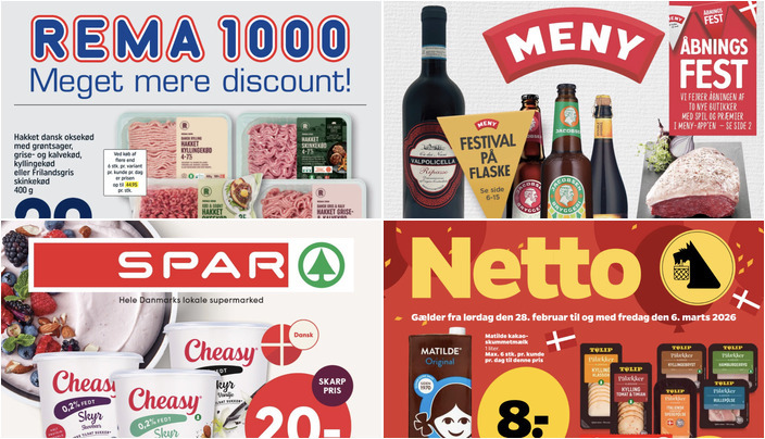 Gode tilbud på Valpolicella til 49,95 kr. og Matilde kakaoskummetmælk til 8 kr.