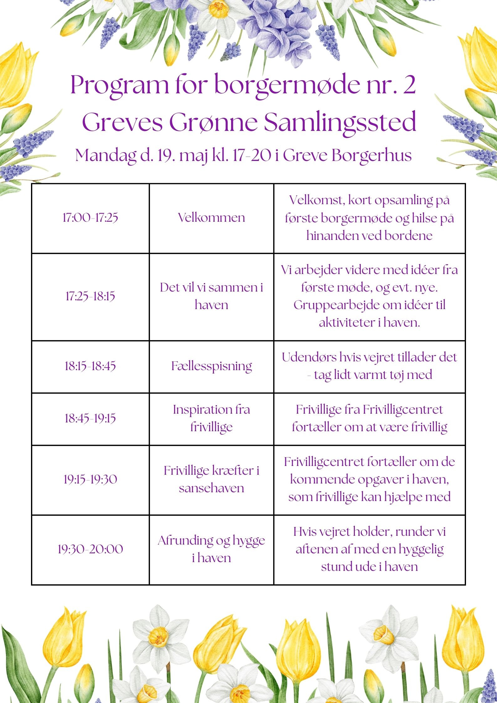 Invitation til borgermøde om Greves Grønne Samlingssted d. 19. maj