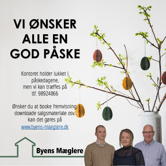 Byens Mæglere ApS ønsker god påske og informerer om ændrede åbningstider