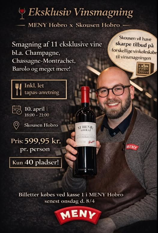 Skousen Hobro inviterer til eksklusiv vinsmagning i samarbejde med MENY Hobro