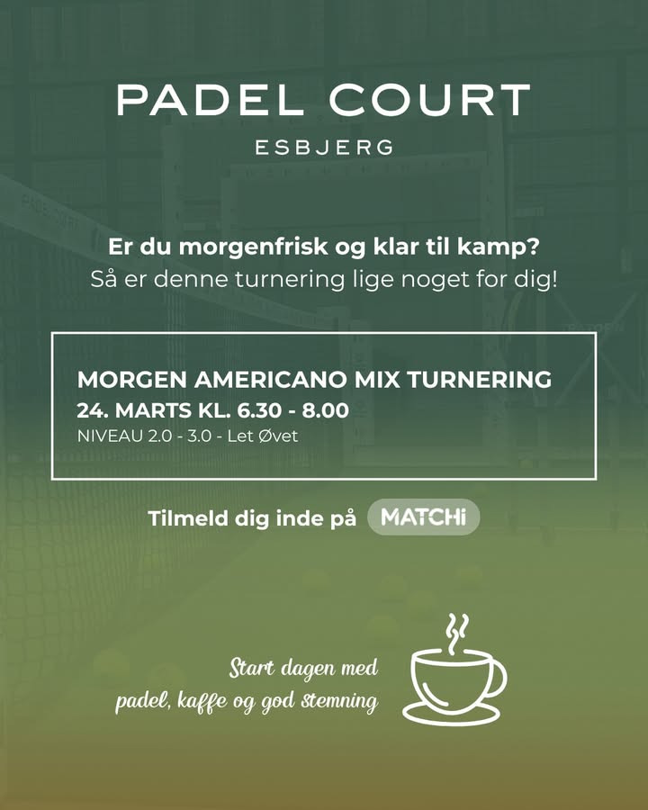 Padel Court Esbjerg inviterer til sjov mandags Americano-mix turnering