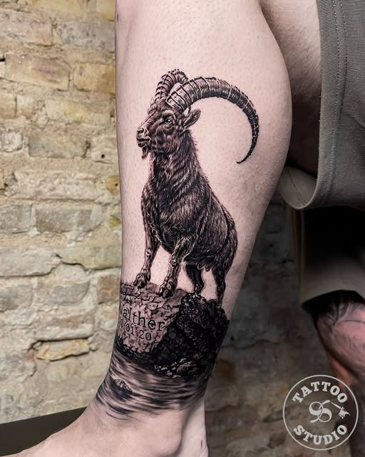 Tattoo Studio 96 Aalborg viser stenbuk-tattoo udført af Alexys