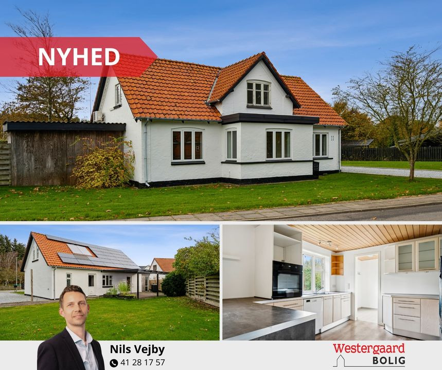 Stilfuld villa i Stenum med moderne opgraderinger hos Westergaard Bolig