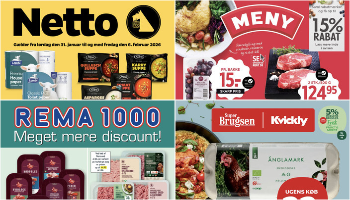 Stenfri røde druer til 15 kr. og Mou specialsuppe til 20 kr. - se de lokale tilbud