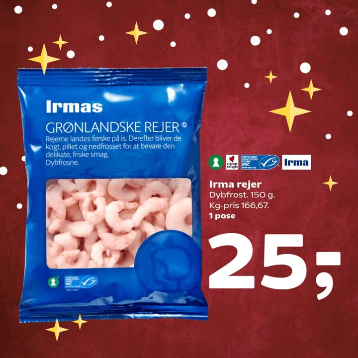 SuperBrugsen Dronninglund tilbyder Irma rejer til julepris