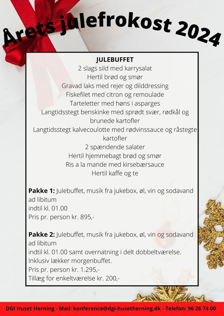 DGI Huset Herning tilbyder lokaler til firmajulefrokost i centrum