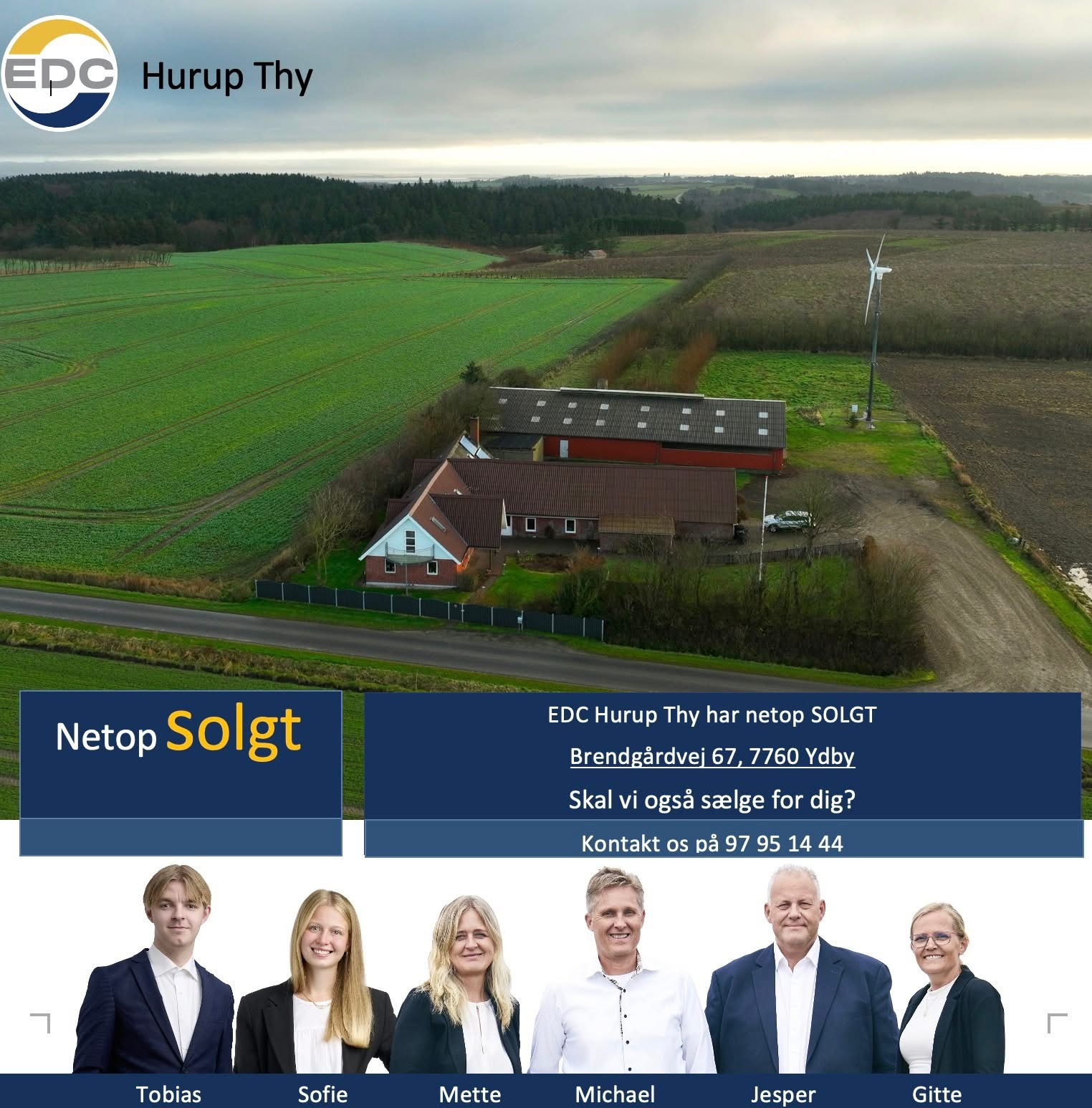 EDC Hurup Thy søger nye boliger til salg efter succesfuldt ejendomssalg nær Ydby