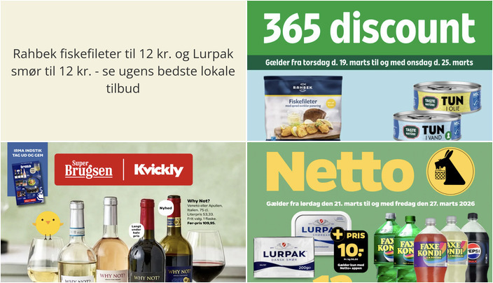 Rahbek fiskefileter til 12 kr. og Lurpak smør til 12 kr. - se ugens bedste lokale tilbud