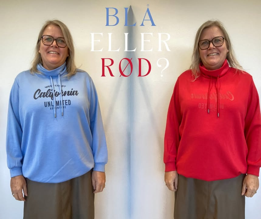 Gardroben præsenterer bamseblød Wasabi Concept sweatshirt i blå og rød