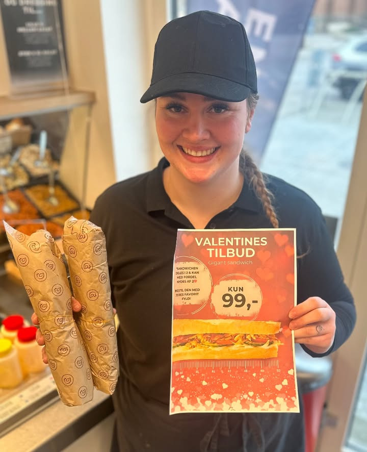 Kylling & Co Holstebro fejrer valentinsdag med gigant sandwich til deling