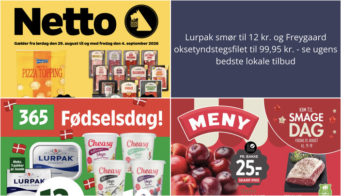 Lurpak smør til 12 kr. og Freygaard oksetyndstegsfilet til 99,95 kr. - se ugens bedste lokale tilbud