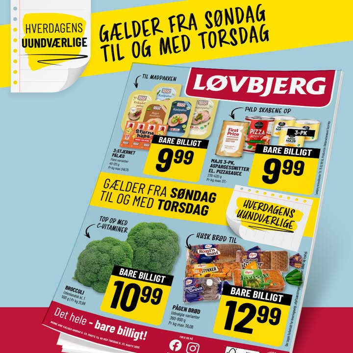 Løvbjerg Frederikshavn tilbyder ugens uundværlige dagligvarer fra 9,99 kr.