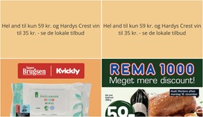 Hel and til kun 59 kr. og Hardys Crest vin til 35 kr. - se de lokale tilbud