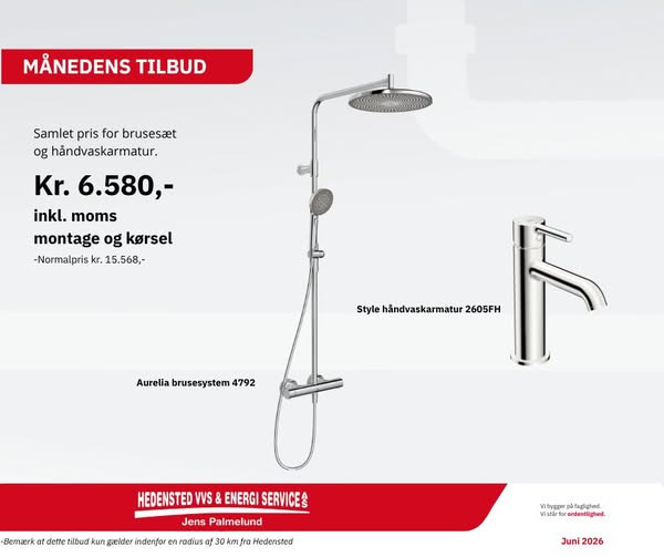 Hedensted VVS Service har sidste chance for at spare 8.988 kr. i juni