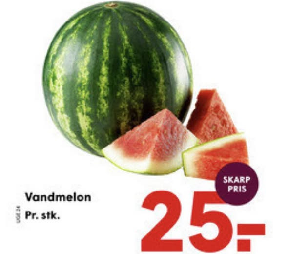 Spar Suldrup tilbyder vandmelon til 25 kr. i dag