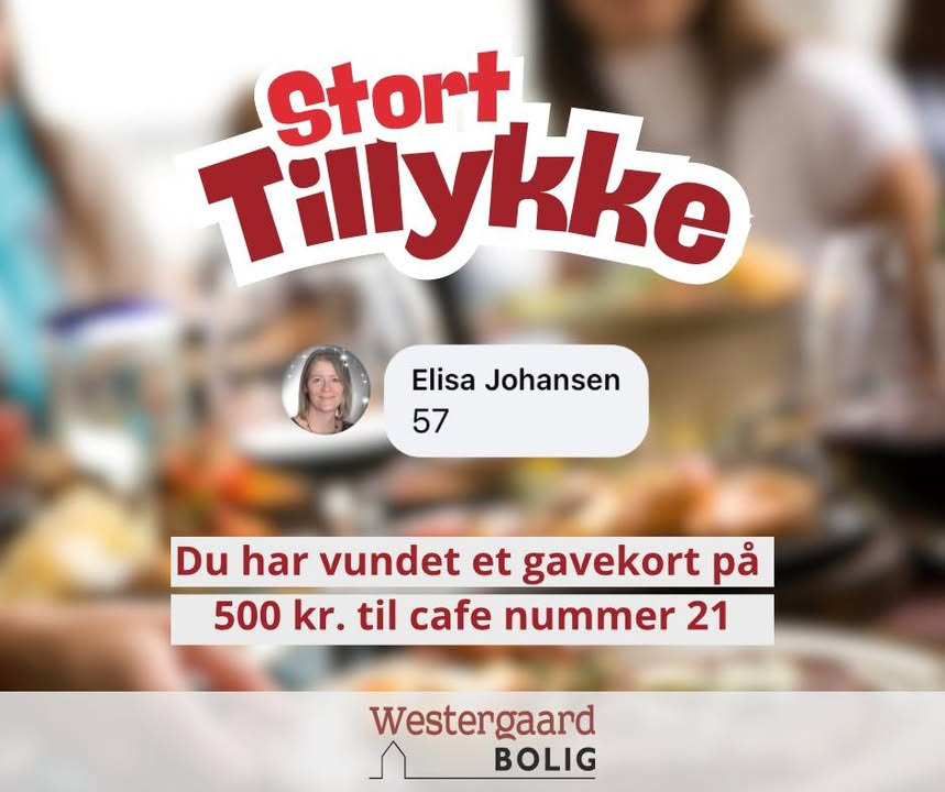 Elisa Johansen vinder gavekort i Westergaard Bolig konkurrence