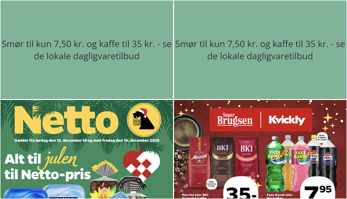 Smør til kun 7,50 kr. og kaffe til 35 kr. - se de lokale dagligvaretilbud