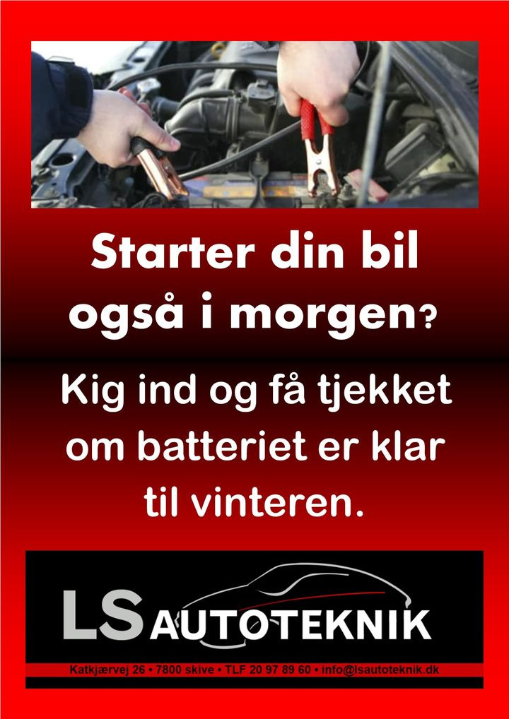 LS AUTOTEKNIK ApS opfordrer til batteritjek inden vinterkulden rammer