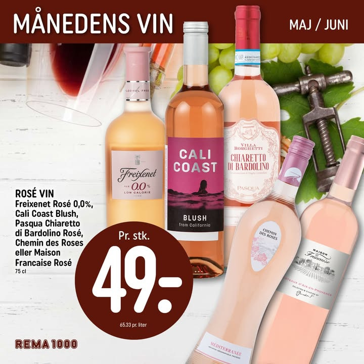 Rema 1000 Karrebækvej præsenterer friske rosévine til forårsaftener