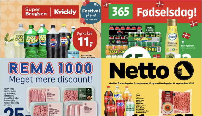 Faxekondi eller Pepsi Max til kun 65 kr. og Coca-Cola dåser til 3 kr. - se de lokale dagligvaretilbud