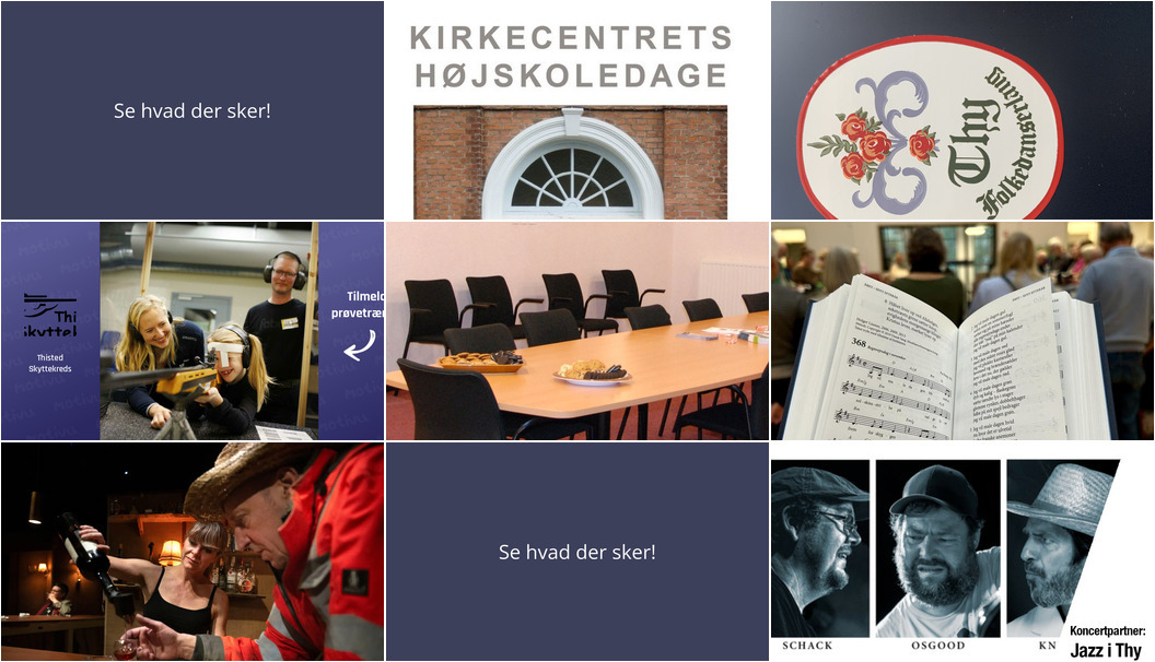 Ugeskema i Thy: Fra hospiceforedrag til jazz i Plantagehuset