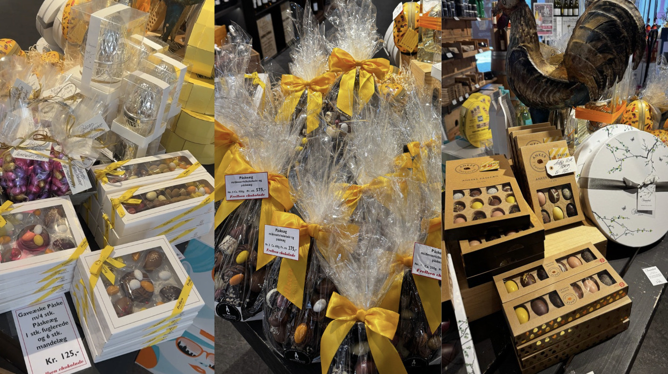 Påskeæg fra eksklusive mærker hos Kokkens Vinhus