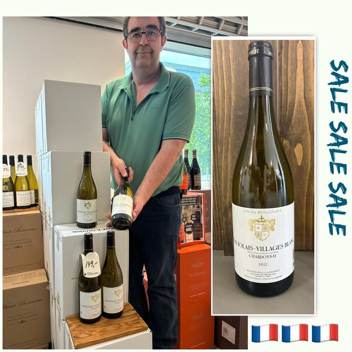 FREDERICIA VINHANDEL holder oprydningssalg på Beaujolais-Villages Blanc Chardonnay til 60 kr.