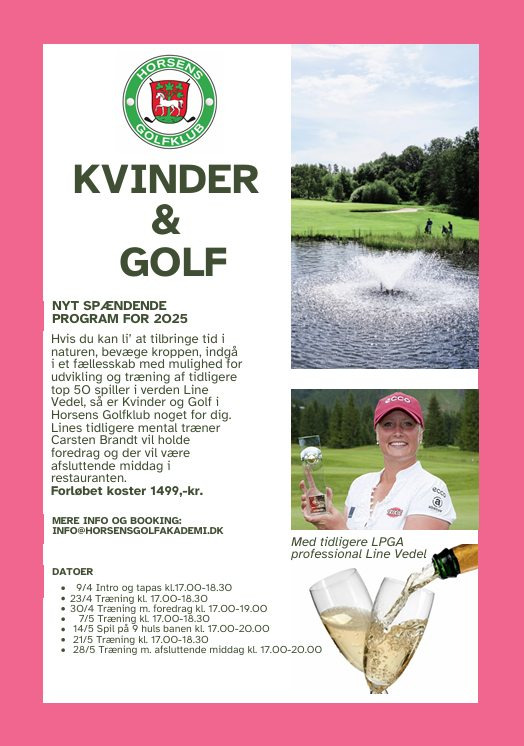 Horsens golfklub inviterer til intensivt træningsprogram for kvindelige golfere i 2025