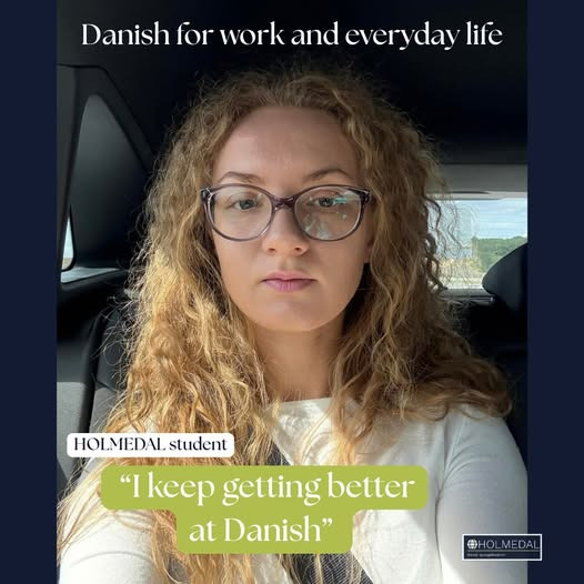 Ukrainske Maria gør fremskridt i at lære dansk med HOLMEDAL dansk sprogakademi
