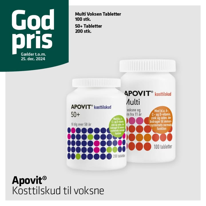 God pris på Apovit kosttilskud til voksne hos Herning Løve Apotek