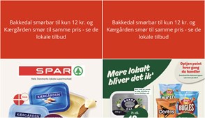 Bakkedal smørbar til kun 12 kr. og Kærgården smør til samme pris - se de lokale tilbud