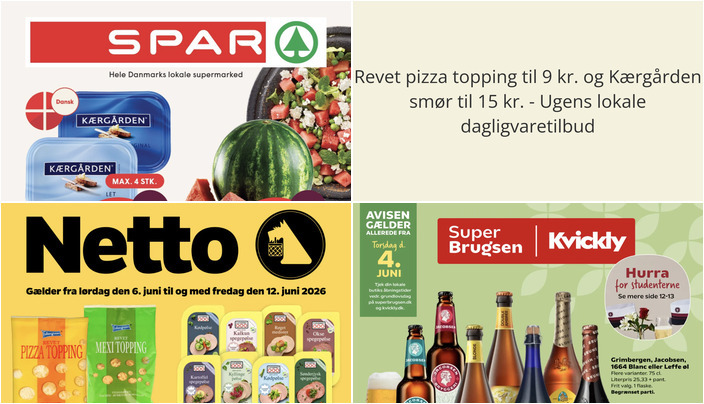 Revet pizza topping til 9 kr. og Kærgården smør til 15 kr. - Ugens lokale dagligvaretilbud
