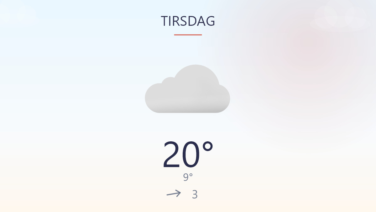 Kølig start, lun og tør dag