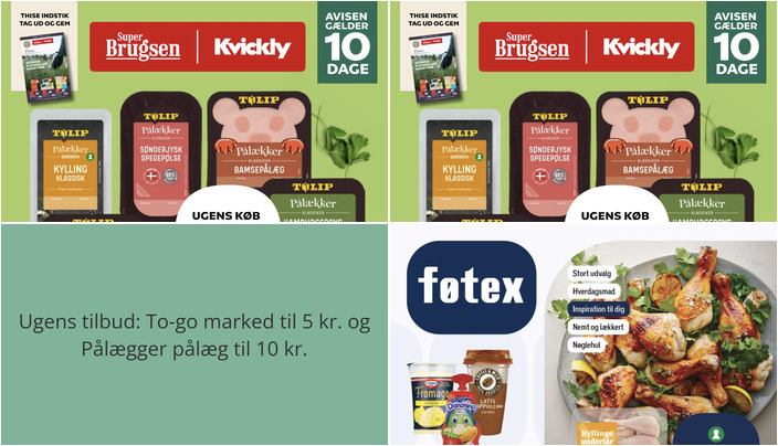 Ugens tilbud: To-go marked til 5 kr. og Pålægger pålæg til 10 kr.