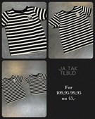 Didrik tilbyder sort stribet t-shirt til halv pris