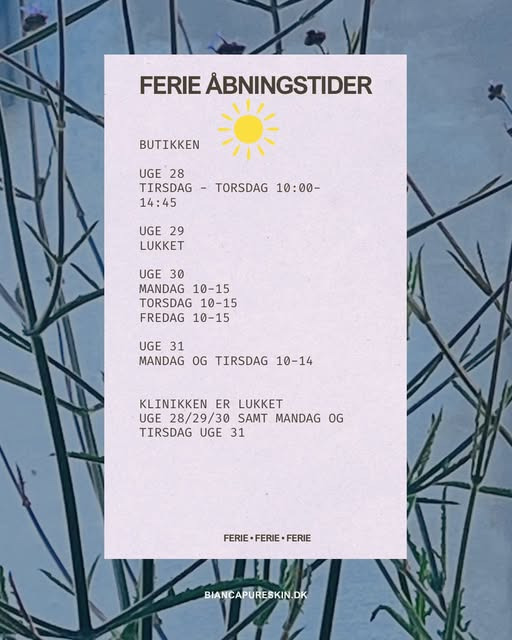 Bianca Pure Skin ønsker god ferie