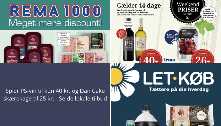Spier PS-vin til kun 40 kr. og Dan Cake skærekage til 25 kr. - Se de lokale tilbud