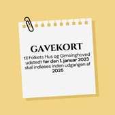 Gimsinghoved minder om gavekortudløb inden udgangen af 2025