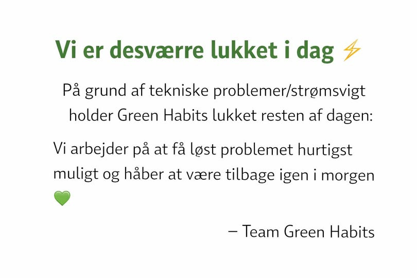 Green Habits midlertidigt lukket på grund af tekniske problemer