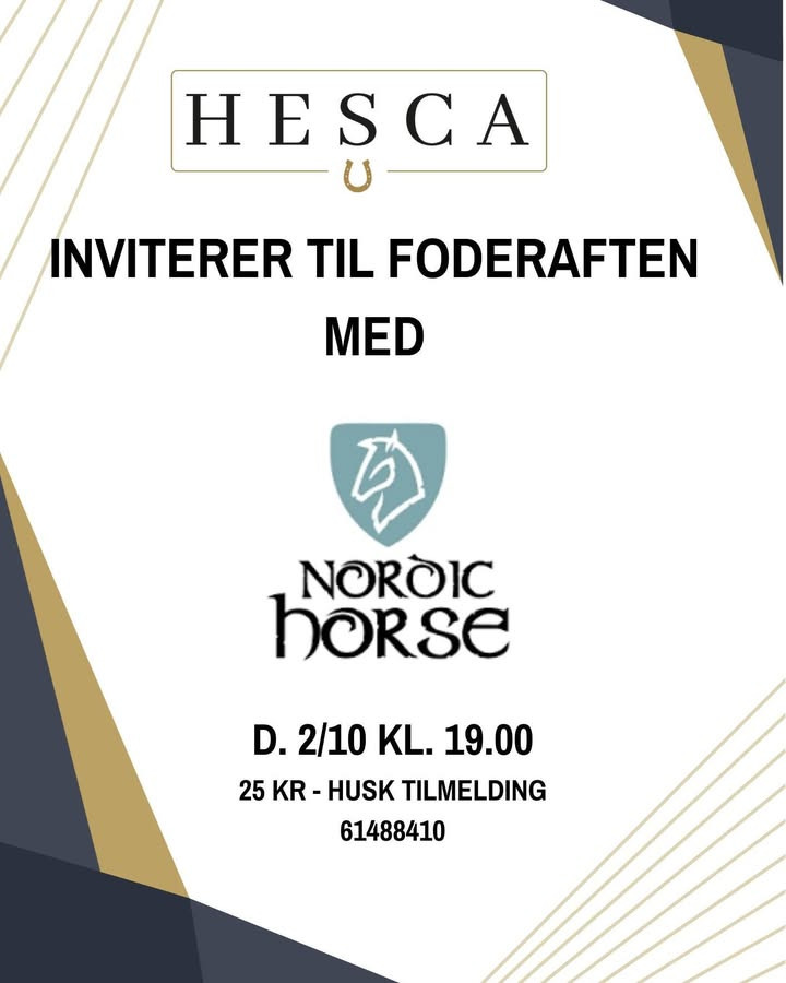 HESCA inviterer til foderaften med Nordic Horse på torsdag
