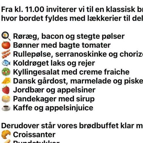 Den Hvide Hest Kolding åbner for ekstra brunch lørdag den 4. juli