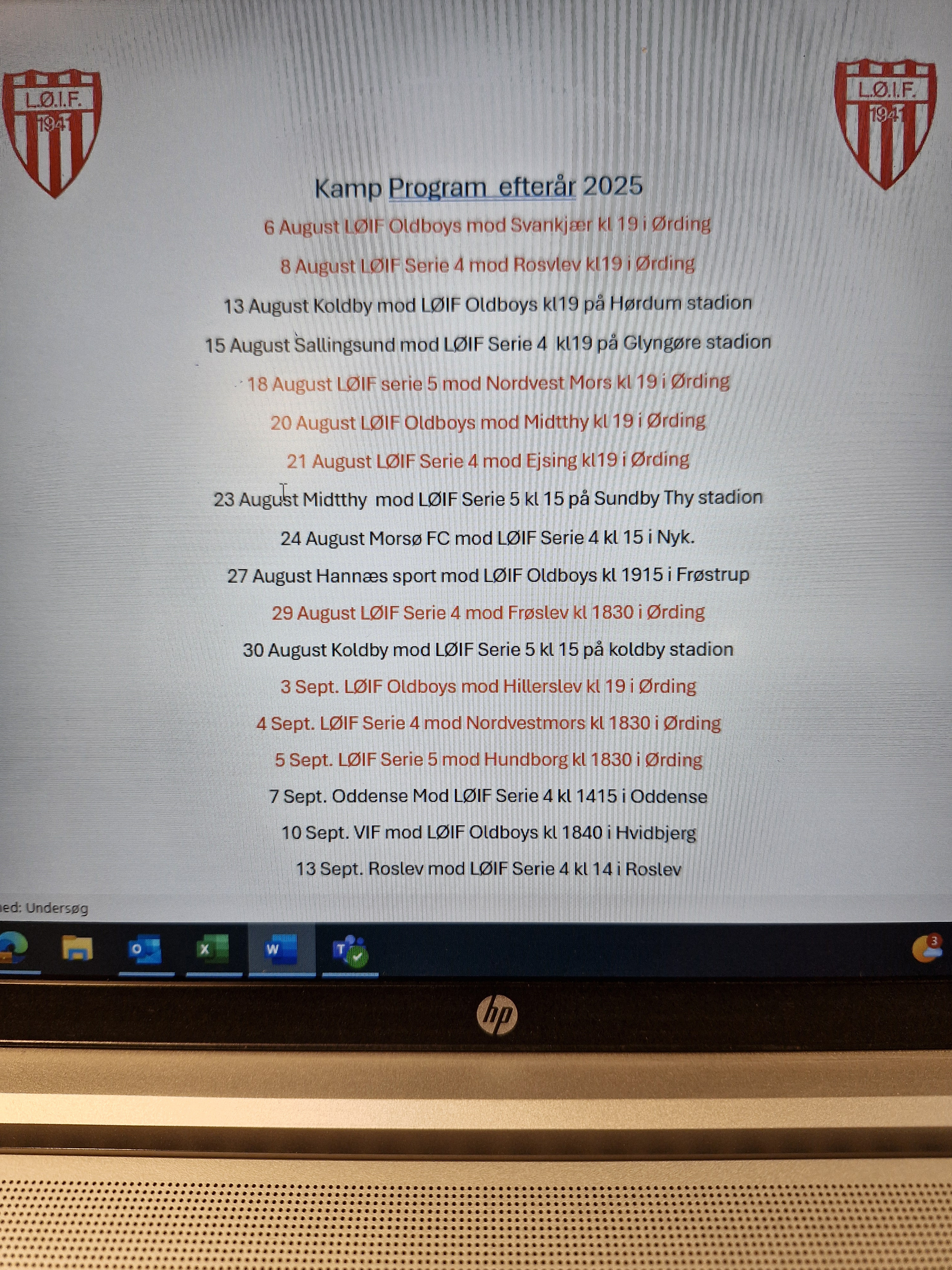 LØIF's herrer satser på sammenhold og succes i ny sæson i Serie 4 og 5