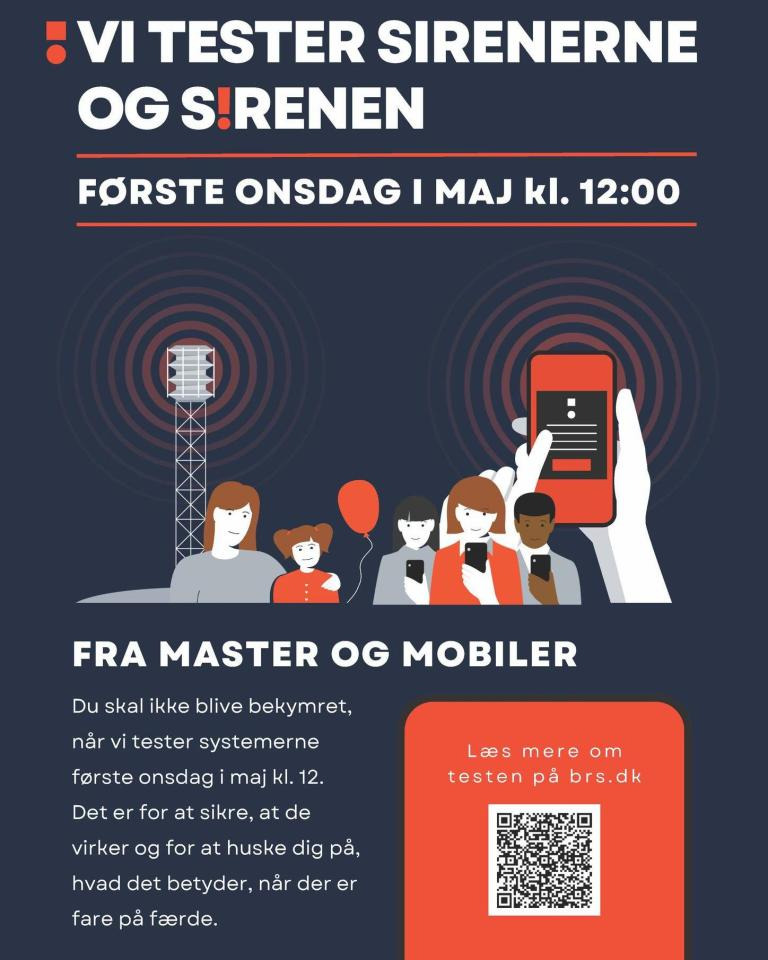 Danmarks årlige test af varslingssystemer planlagt til 1. maj
