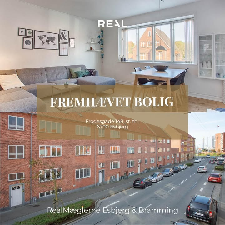 RealMæglerne Esbjerg og Bramming præsenterer lys og prisvenlig ejerlejlighed på Frodesgade 148