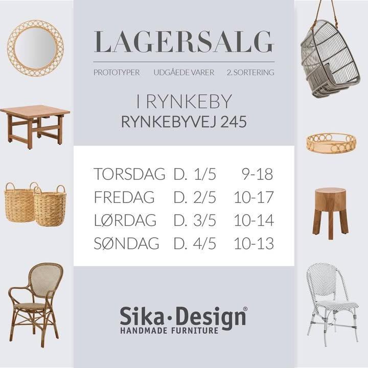Lagersalg.com annoncerer lagersalg hos Sika-Design på Fyn med besparelser op til 80%