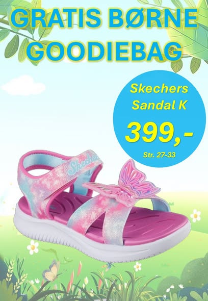 DK Shoes Brønderslev ApS tilbyder gratis børne goodiebag ved køb af børnesko eller sandaler mandag og tirsdag