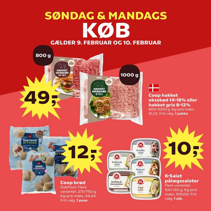 Gode tilbud på søndags- og mandagskøb hos SuperBrugsen Dronninglund