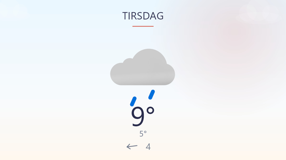 Våd dag med grå himmel og friske pust