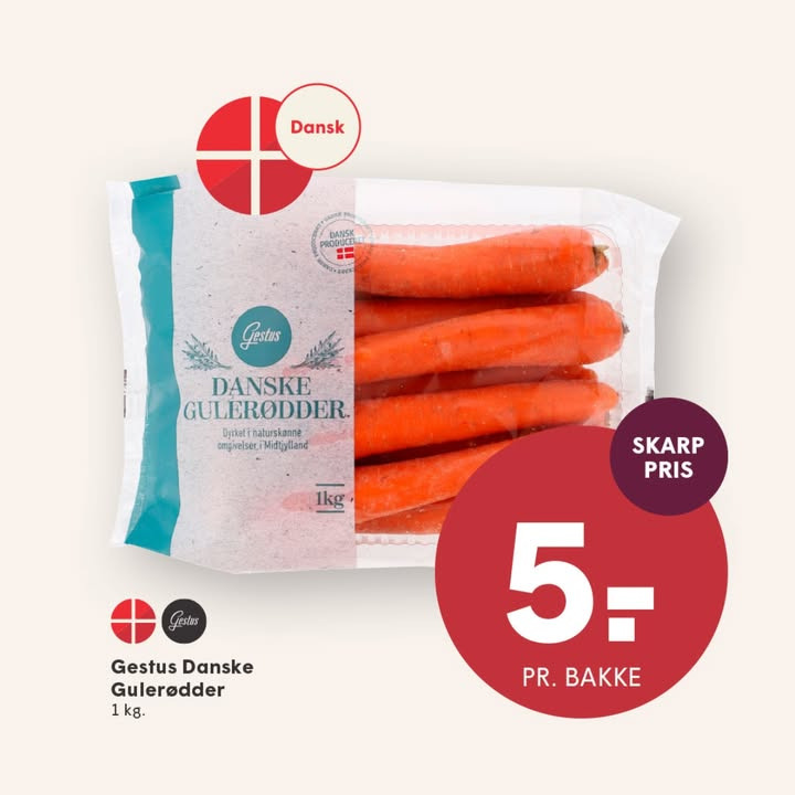 Danske gulerødder til skarp pris hos SPAR Nørrebro Hjørring